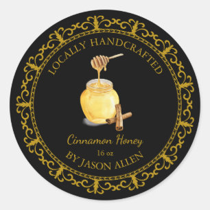 Organic Cinnamon Infused Honey Label