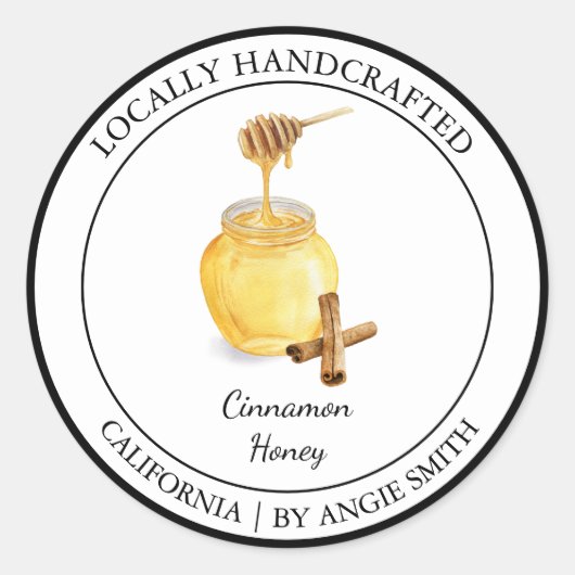 Organic Cinnamon Infused Honey Modern label (Voorkant)