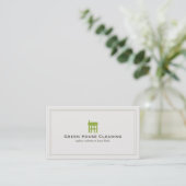 Organic Cleaning Services Green House Logo Visitekaartje (Staand voorkant)