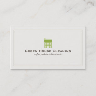 Organic Cleaning Services Green House Logo Visitekaartje