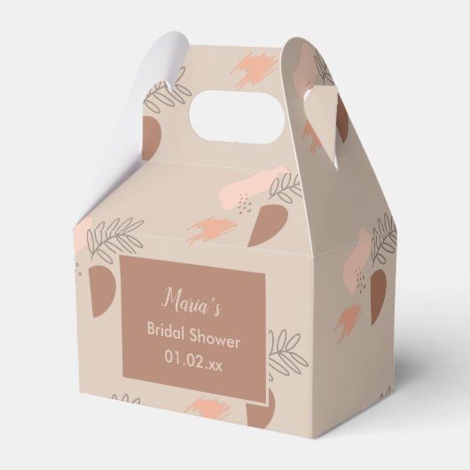 Organic Collage Leaf Earth Tone Wedding Bedankdoosjes (Voorkant Zijde)