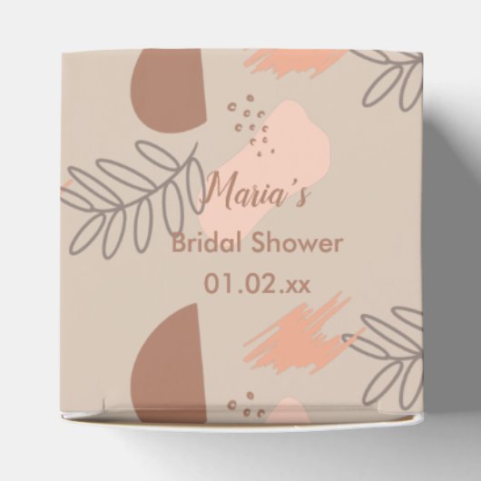 Organic Collage Leaf Earth Tone Wedding Bedankdoosjes (Bovenkant)