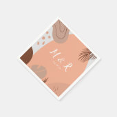 Organic Collage Monstera Wedding Logo Earth Tone Servet (Hoek)