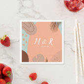 Organic Collage Monstera Wedding Logo Earth Tone Servet (Insitu)