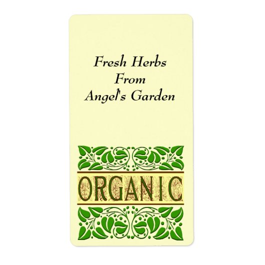 Organic Custom Avery Label (Voorkant)