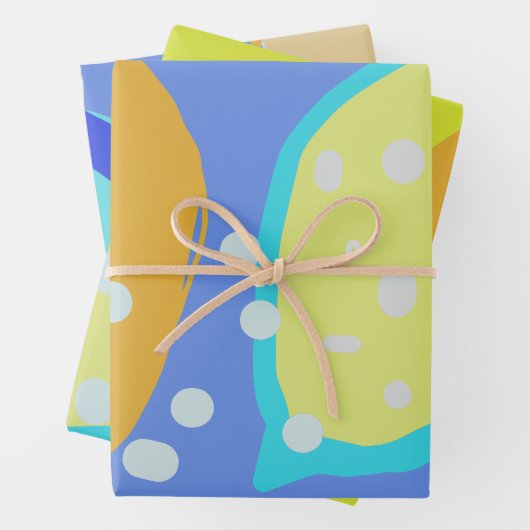 Organic design Wrapping Paper Flat Sheet Set of 3 (In situ)