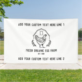 Organic Egg Boerderij Farmhouse Rustic Chicken Spandoek (Buitenkant)