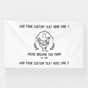 Organic Egg Boerderij Farmhouse Rustic Chicken Spandoek