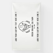 Organic Egg Boerderij Farmhouse Rustic Chicken Spandoek (Verticaal)