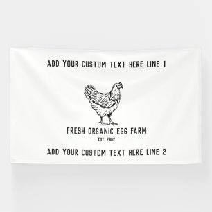 Organic Egg Boerderij Farmhouse Rustic Chicken Spandoek