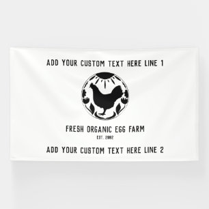 Organic Egg Boerderij Farmhouse Rustic Chicken Spandoek