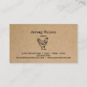 Organic Egg Boerderij Farmhouse Rustic Chicken Visitekaartje (Achterkant)