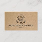Organic Egg Boerderij Farmhouse Rustic Chicken Visitekaartje (Voorkant)