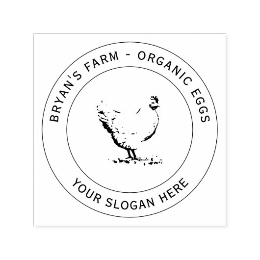 Organic Eggs Boerderij Zelfinktende Stempel (Design)