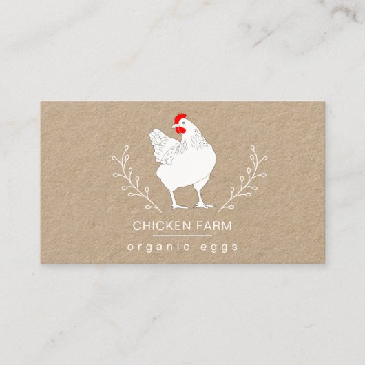 Organic Eggs Chicken Country Hen Boerderij Visitekaartje (Voorkant)