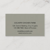 Organic Eggs Chicken Hen Boerderij  Business Car Visitekaartje (Achterkant)