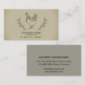 Organic Eggs Chicken Hen Boerderij  Business Car Visitekaartje (Voorkant / Achterkant)