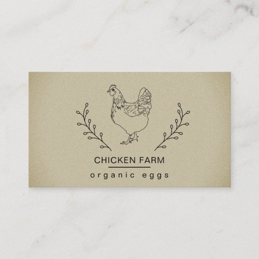 Organic Eggs Chicken Hen Boerderij  Business Car Visitekaartje (Voorkant)