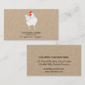 Organic Eggs Chicken Hen Boerderij Business Car Visitekaartje (Voorkant / Achterkant)