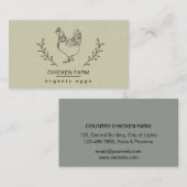 Organic Eggs Chicken Hen Boerderij Business Car Visitekaartje (Voorkant / Achterkant)