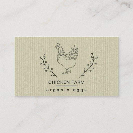Organic Eggs Chicken Hen Boerderij Business Car Visitekaartje (Voorkant)