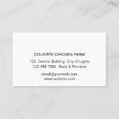 Organic Eggs Chicken Hen Boerderij  Business Car Visitekaartje (Achterkant)