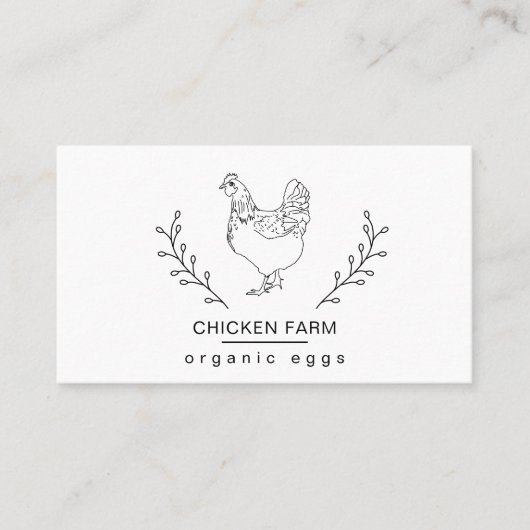 Organic Eggs Chicken Hen Boerderij  Business Car Visitekaartje (Voorkant)