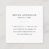 Organic Eggs Chicken Vierkante Visitekaartje (Achterkant)