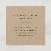 Organic Eggs Premium Kraft Vierkante Visitekaartje (Achterkant)