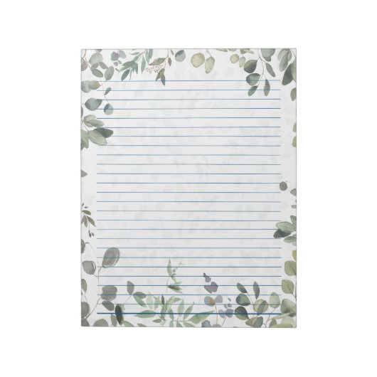 Organic Eucalyptus Waterverf Design 40 Pagina's Notitieblok (Linkerzijde)