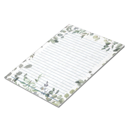 Organic Eucalyptus Waterverf Design 40 Pagina's Notitieblok (Schuin)