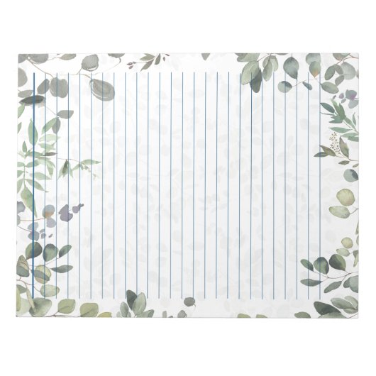 Organic Eucalyptus Waterverf Design 40 Pagina's Notitieblok (Voorkant)