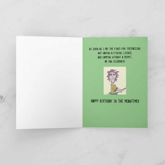 Organic Fish Dinner Birthday Card Kaart (Binnen)