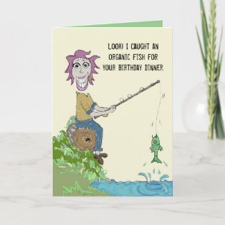 Organic Fish Dinner Birthday Card Kaart