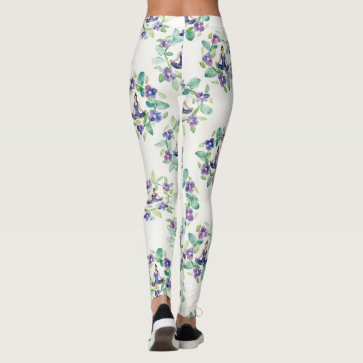 Organic Floral Mandalas Seamless Pattern Leggings (Achterkant)