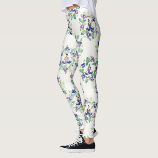 Organic Floral Mandalas Seamless Pattern Leggings (Links)