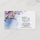 *~* Organic Flow Waterverf Abstract Glitter Blauw Visitekaartje (Achterkant)