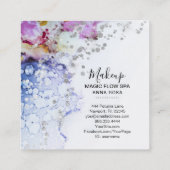 *~* Organic Flow Waterverf Blue Abstract Glitter Vierkante Visitekaartje (Achterkant)