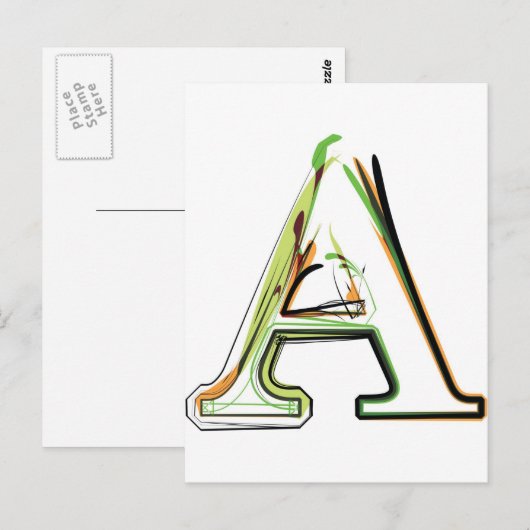 Organic Font Illustration Briefkaart (Voorkant / Achterkant)