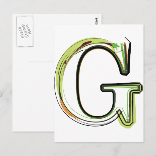 Organic Font Illustration Briefkaart (Voorkant / Achterkant)