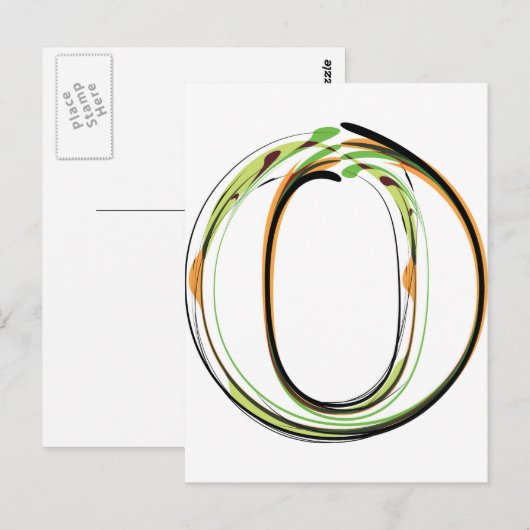 Organic Font Illustration Briefkaart (Voorkant / Achterkant)