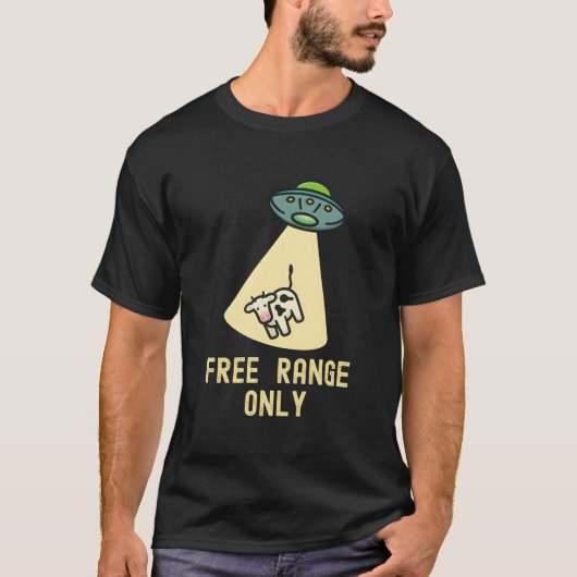 Organic Food Ufo Alien Abduction Cow T-shirt (Voorkant)