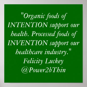 Organic Foods tegen Verwerkte voedingsmiddelen Poster