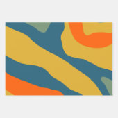 Organic Forms Boho Pattern Mustard Oranje Blue Inpakpapier Vel (Voorkant 2)