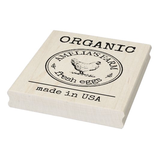 Organic Fresh Eggs Business Logo Custom Rubberstempel (Stempel)