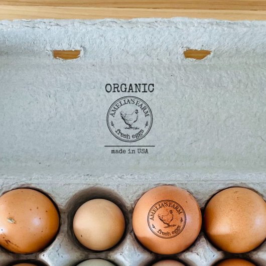 Organic Fresh Eggs Business Logo Custom Rubberstempel