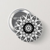 Organic Geometry 011 - Black on White Ronde Button 5,7 Cm (Voorkant /achterkant)