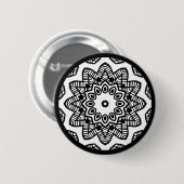 Organic Geometry 012 - Black on White Ronde Button 5,7 Cm (Voorkant /achterkant)
