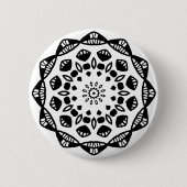 Organic Geometry 015 - Black on White Ronde Button 5,7 Cm (Voorkant)