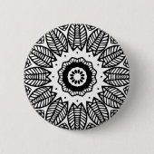 Organic Geometry 017 - Black on White Ronde Button 5,7 Cm (Voorkant)